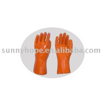 Orange pvc tauchte Handschuh für schwere Arbeiter